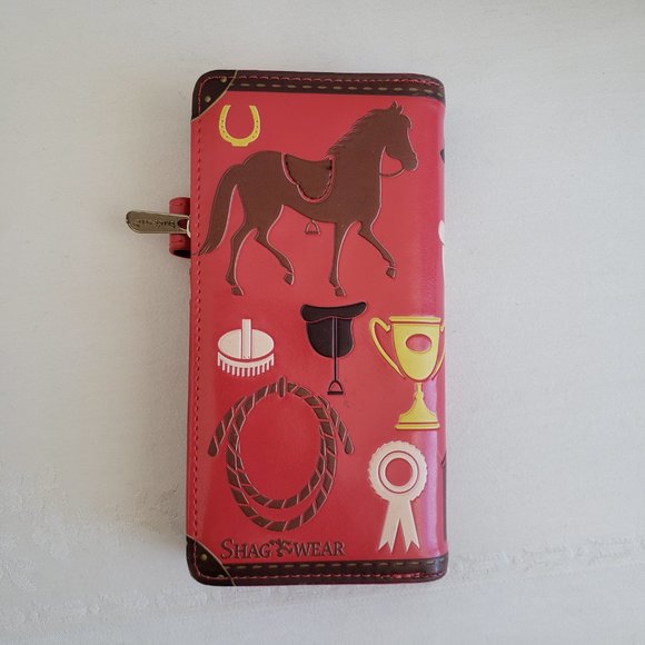 Like new condition SHAGWEAR Coral Western theme wallet. Made for the horse lover - Picture 2 of 11